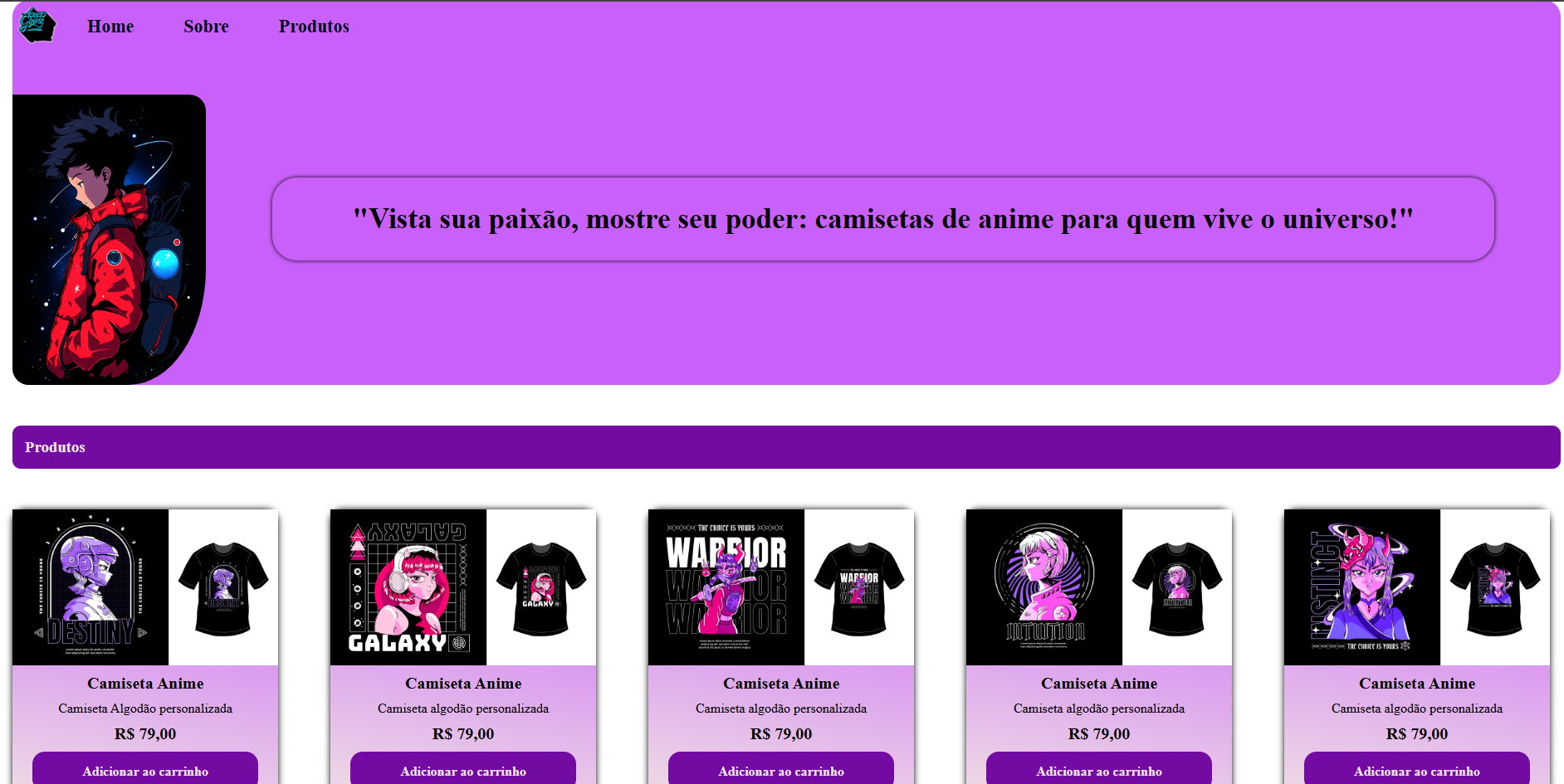 Site de Camisetas